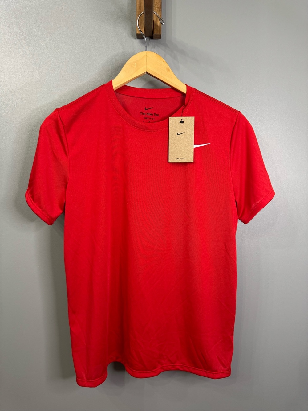 Nike Women’s Red Short Sleeve Athletic Tee with Swoosh